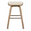 Remy Oak Stool Cream Real Leather