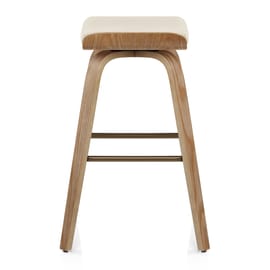 Remy Oak Stool Cream Real Leather