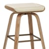Remy Oak Stool Cream Real Leather