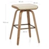 Remy Oak Stool Cream Real Leather