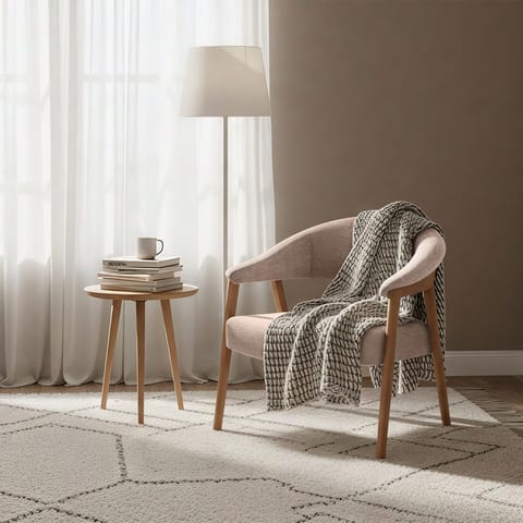 Taylor Oak Chair Brown Fabric