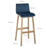 High Drift Oak & Blue Velvet Stool