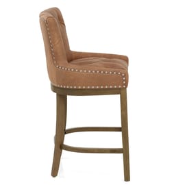 Knightsbridge Oak Stool Tan Leather
