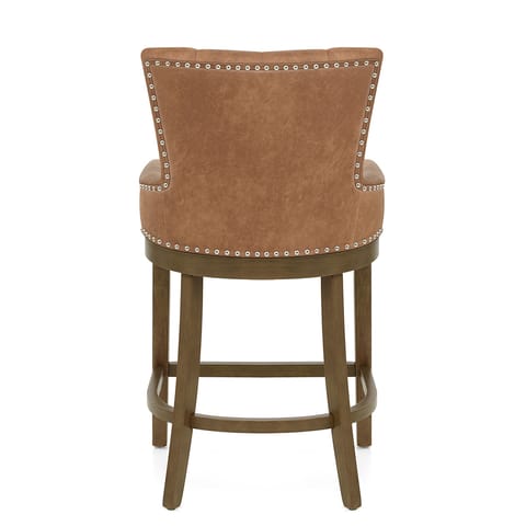 Knightsbridge Oak Stool Tan Leather