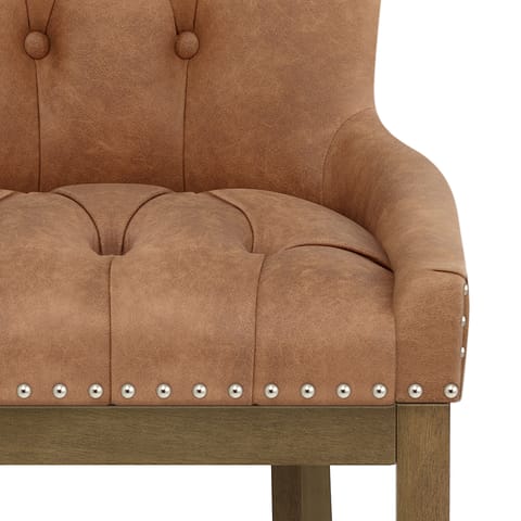 Knightsbridge Oak Stool Tan Leather