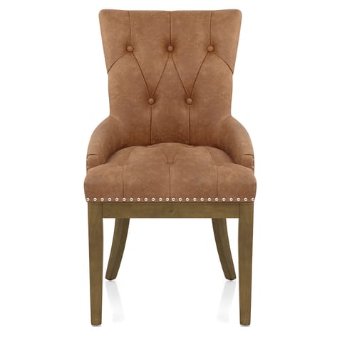 Knightsbridge Oak Chair Tan Leather
