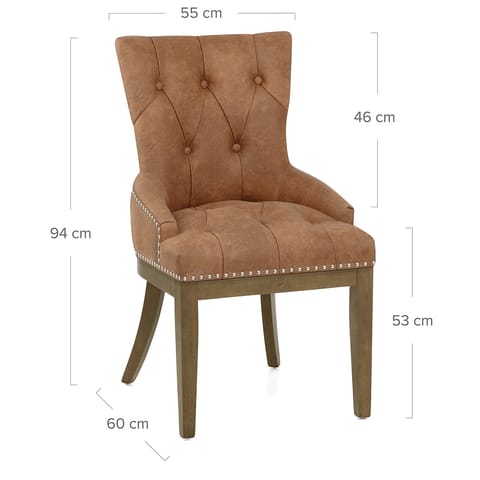 Knightsbridge Oak Chair Tan Leather