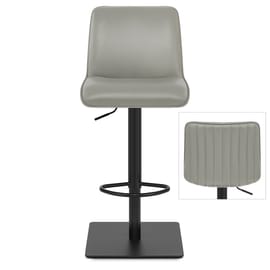 Lola Real Leather Bar Stool Grey