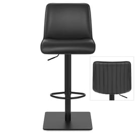 Lola Real Leather Bar Stool Black