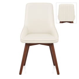 Vito Real Leather Dining Chair Cream