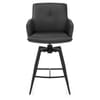 Camden Bar Stool Black Real Leather