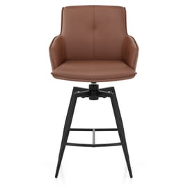 Camden Bar Stool Brown Real Leather