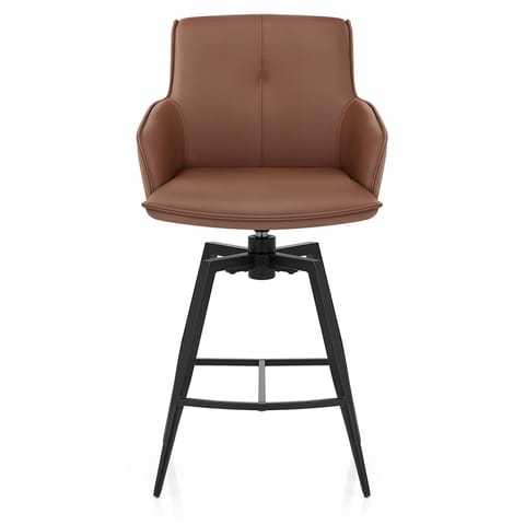 Camden Bar Stool Brown Real Leather