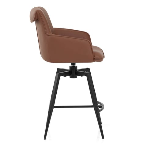Camden Bar Stool Brown Real Leather