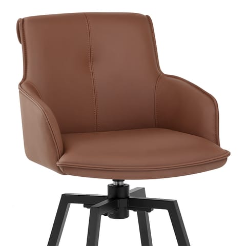 Camden Bar Stool Brown Real Leather