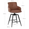 Camden Bar Stool Brown Real Leather