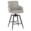 Camden Bar Stool Grey Real Leather