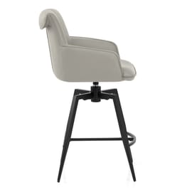 Camden Bar Stool Grey Real Leather