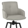 Camden Bar Stool Grey Real Leather