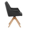 Portobello Oak Chair Black Real Leather