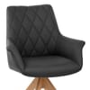 Portobello Oak Chair Black Real Leather