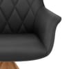 Portobello Oak Chair Black Real Leather