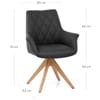 Portobello Oak Chair Black Real Leather