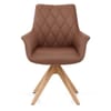 Portobello Oak Chair Brown Real Leather