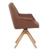 Portobello Oak Chair Brown Real Leather