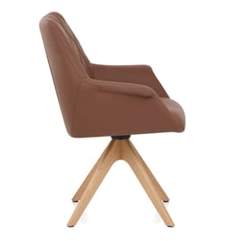 Portobello Oak Chair Brown Real Leather