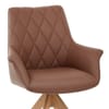 Portobello Oak Chair Brown Real Leather