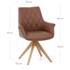 Portobello Oak Chair Brown Real Leather
