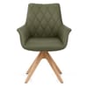 Portobello Oak Chair Green Real Leather