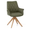 Portobello Oak Chair Green Real Leather