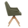 Portobello Oak Chair Green Real Leather