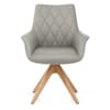 Portobello Oak Chair Grey Real Leather