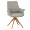 Portobello Oak Chair Grey Real Leather