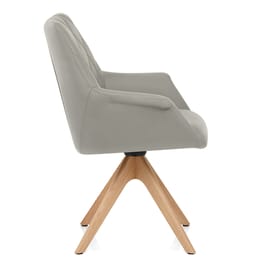 Portobello Oak Chair Grey Real Leather