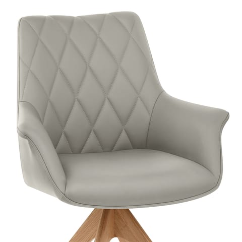 Portobello Oak Chair Grey Real Leather