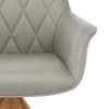 Portobello Oak Chair Grey Real Leather