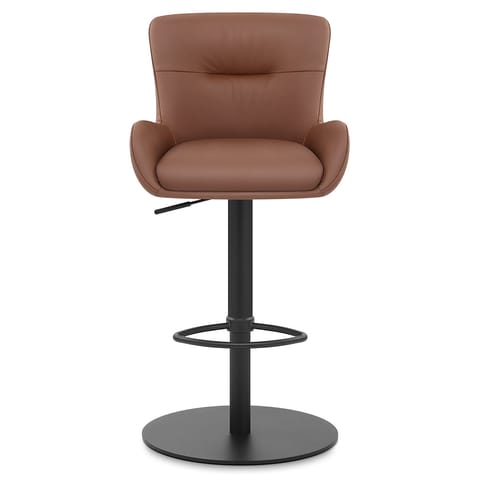 Faraday Bar Stool Brown Real Leather