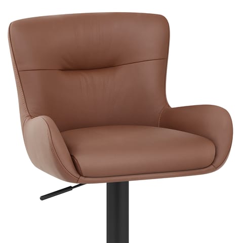 Faraday Bar Stool Brown Real Leather
