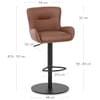 Faraday Bar Stool Brown Real Leather