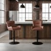 Faraday Bar Stool Brown Real Leather