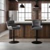 Faraday Bar Stool Dark Grey Real Leather
