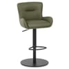 Faraday Bar Stool Green Real Leather