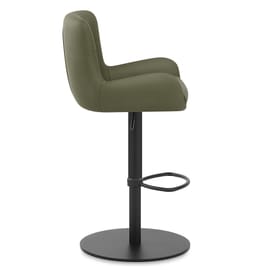 Faraday Bar Stool Green Real Leather