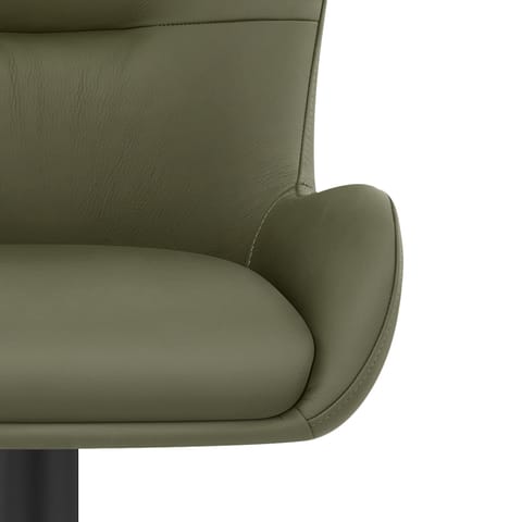 Faraday Bar Stool Green Real Leather