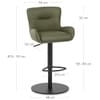 Faraday Bar Stool Green Real Leather
