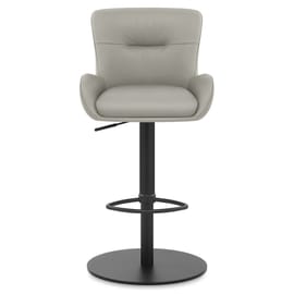 Faraday Bar Stool Grey Real Leather